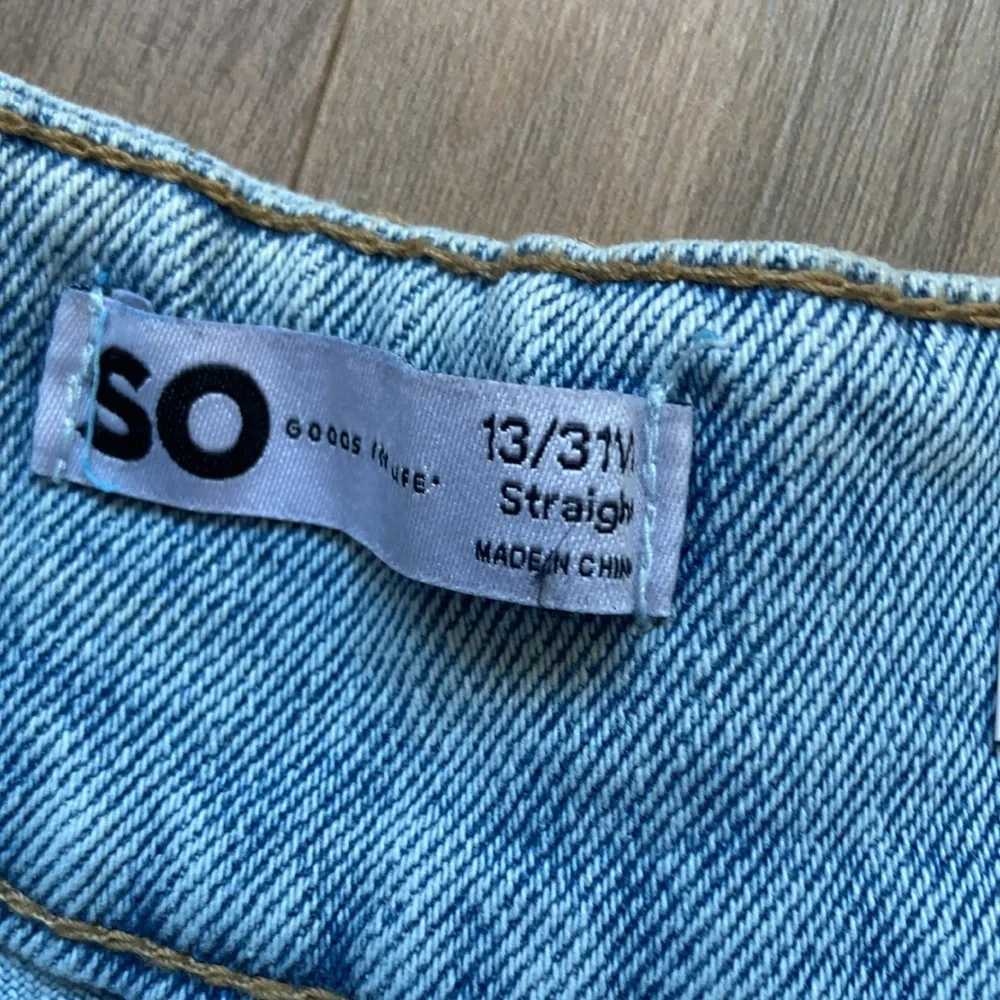 So Super high rise straight woven denim jean pant quilted design waistband 13/31 - Picture 9 of 16